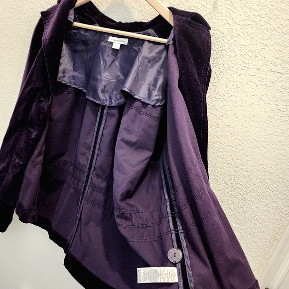JOAN RIVERS EGGPLANT PURPLE VELVET BLAZER DETAILING AROUND THE WAIST XL - Picture 3 of 9